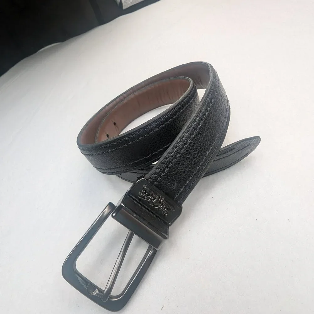 Levis Reversible Black Brown Faux Leather Belt Boys L 30-32 12lv020043